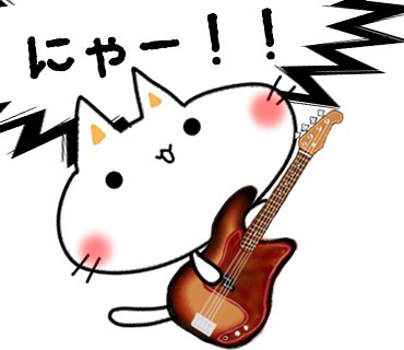 プレベ持たせてみた ベース Bass ベース女子 イラスト 猫 絵が好きな人と繋がりたい 猫好きな人と繋がりたい ベーシストと繋がりたい ベース好きと繋がりたい しにゃんこ日和